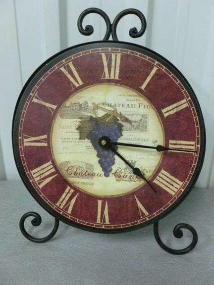 Rod Iron Framed Battery Operated Clock - 10" Across