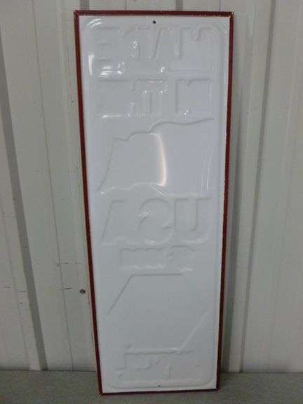 Large Morton Buildings Embossed Metal Sign - 10" x 29"
