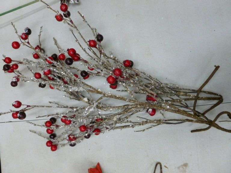 Group Of Nice Christmas Themed Artificial Plants / Decor Items - Related Items