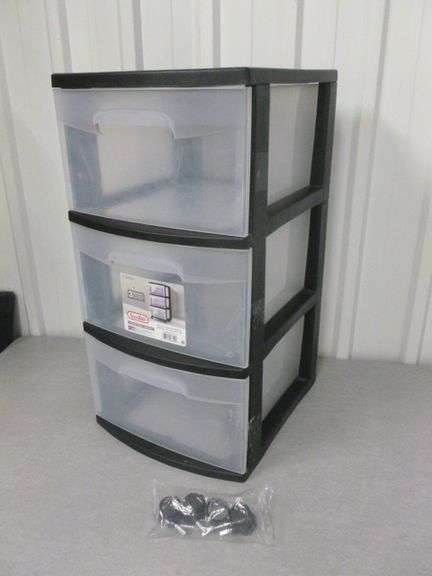 Sterlite 3 Drawer Poly Organizer With Wheels