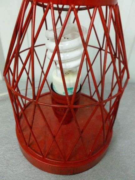 Metal Basket Themed Dresser Lamp - 10" H