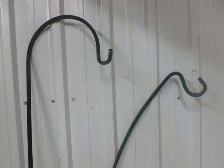(2) Heavy Duty Patio Rail Mount Shepard's Hooks - 35" L