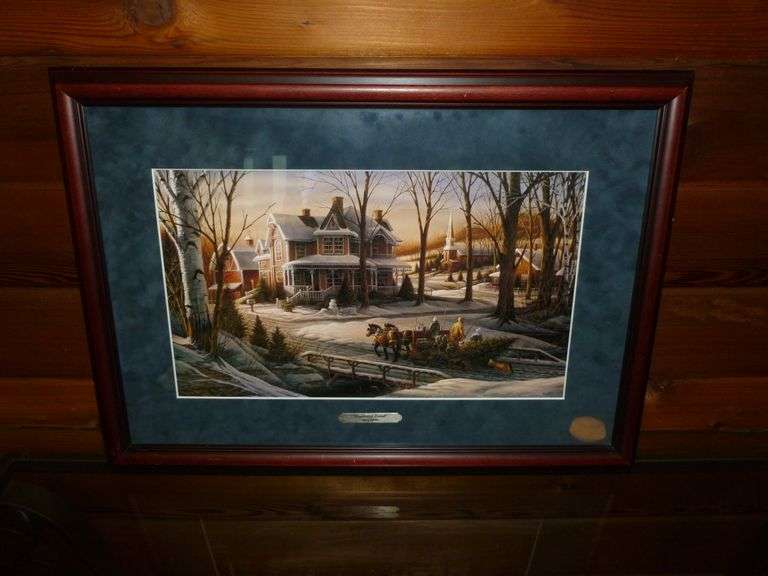 Beautiful Terry Redlin " Homeward Bound " Framed & Matted Print 19" x 25.5"