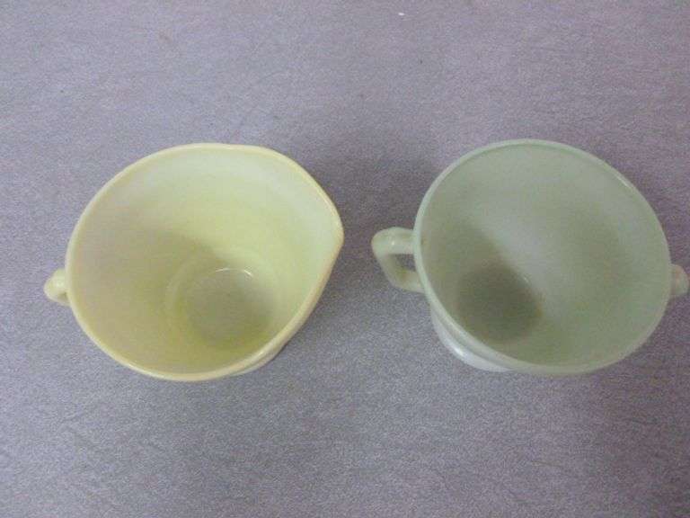 Vintage Frosted Glass Cream & Sugar
