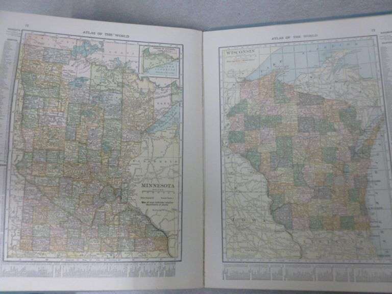 Vintage 1920 New World Atlas