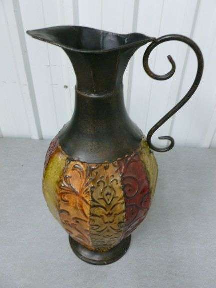 Large Modern Metal Floor Vase - 18.5" H