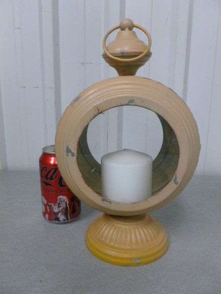 Metal Candle Lantern With New Pillar Candle