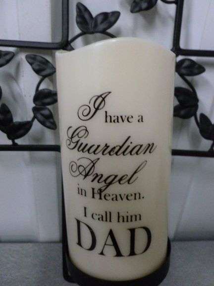 Nice Inspirational Themed Metal Cross With Battery Operated Candle