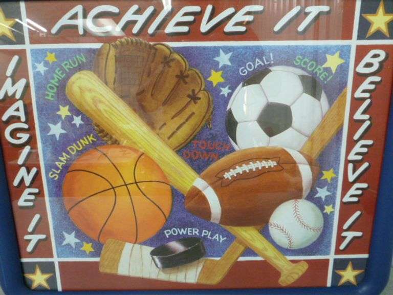 Sports Themed Framed Picture - 18" x 22"
