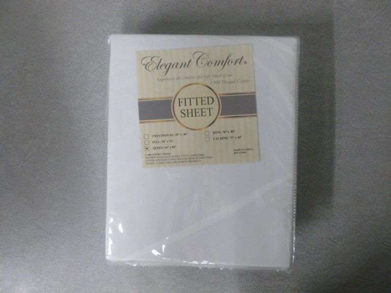 New Elegant Comfort - Queen Fitted Sheet - White 1500 Thread