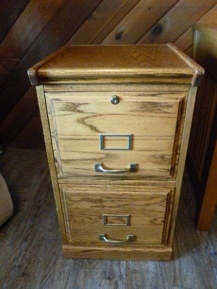 Nice Oak File Cabinet - Two Drawer