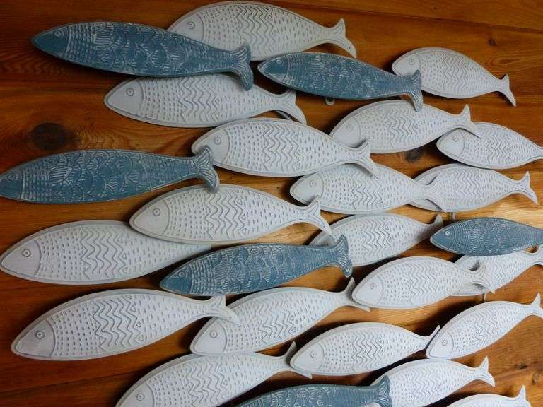 Large Fish Themed Metal Art Wall Decoration