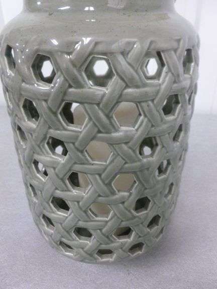 Nice Pottery Candle Lantern / With New Pillar Candle