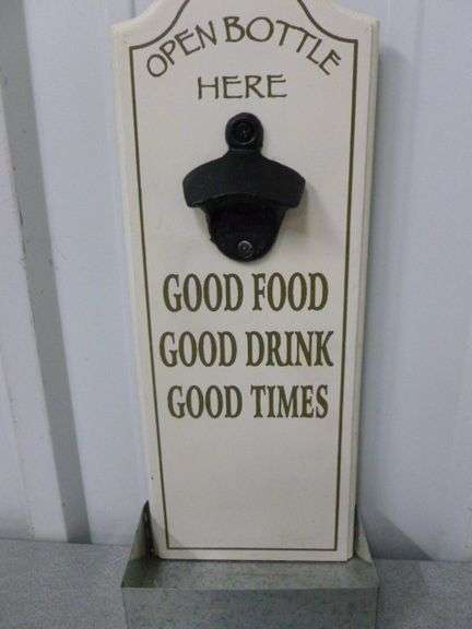 Nice Wooden Drink Themed Sign With Bottle Opener