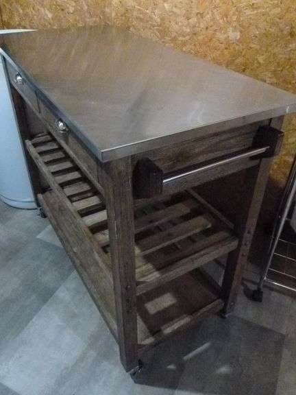 Nice Portable Laundry Room Work Table / with Stainless Top