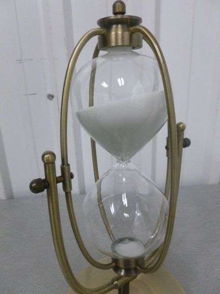 Large Hour Glass - Bronzed Metal - Swivel - 13" H