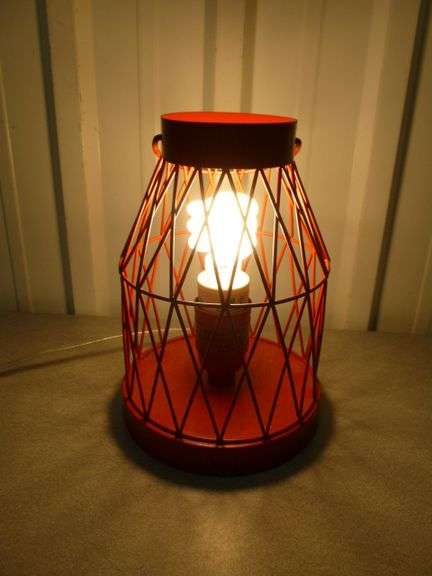 Metal Basket Themed Dresser Lamp - 10" H