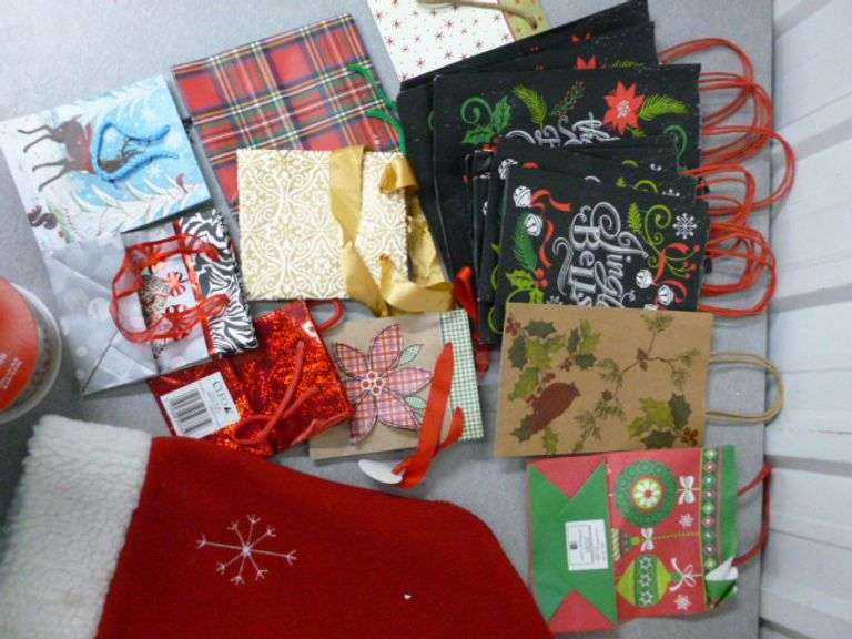 Group Of Christmas Decor / St. Nick Sacks / Gift Bags