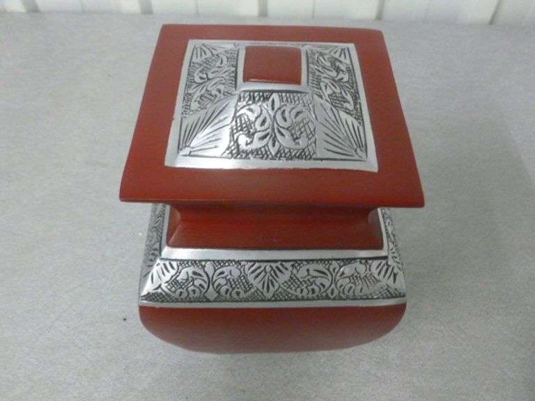 New Cast Aluminum Urn - 5" x 5" x 8.5" H