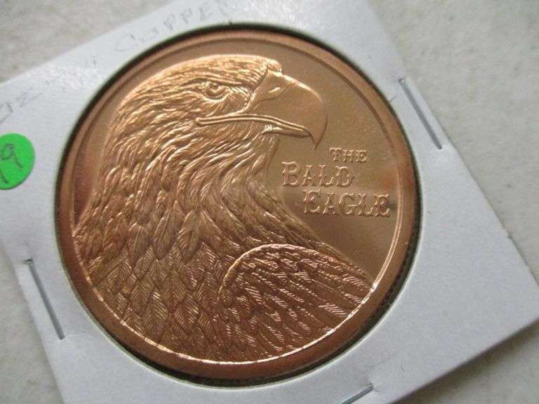 1 Oz. .999 Copper Bald Eagle Medal