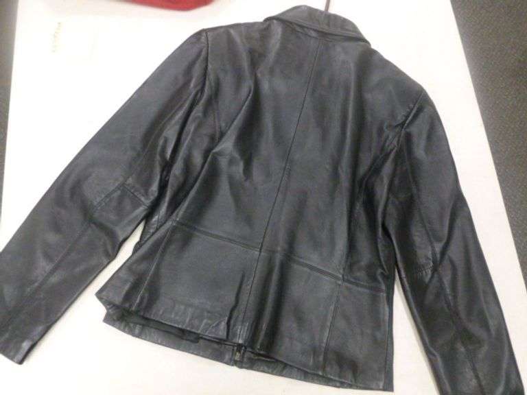 Nine West Women's Black Leather Jacket Size Medium