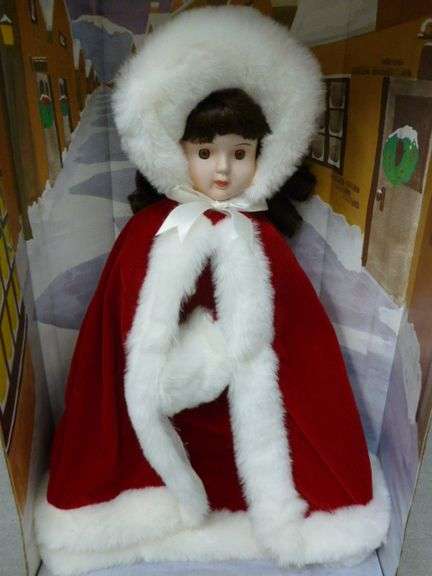 Nice Christmas / Winter Themed Porcelain Doll - 16.5" H