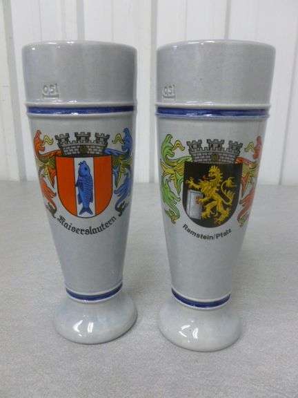 (2) Collectible Gerz Germany Beer Steins - 9.5" H