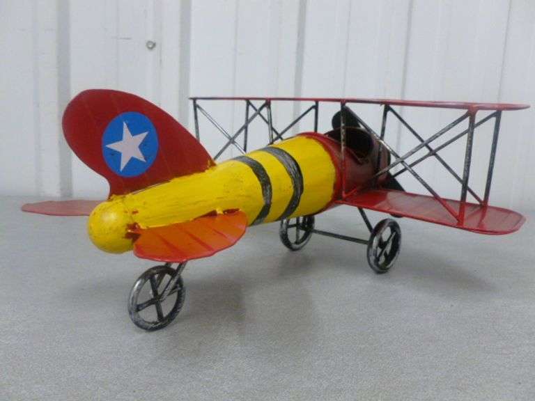 Nice Metal Art Airplane Mantle Decoration - 11" x 12"