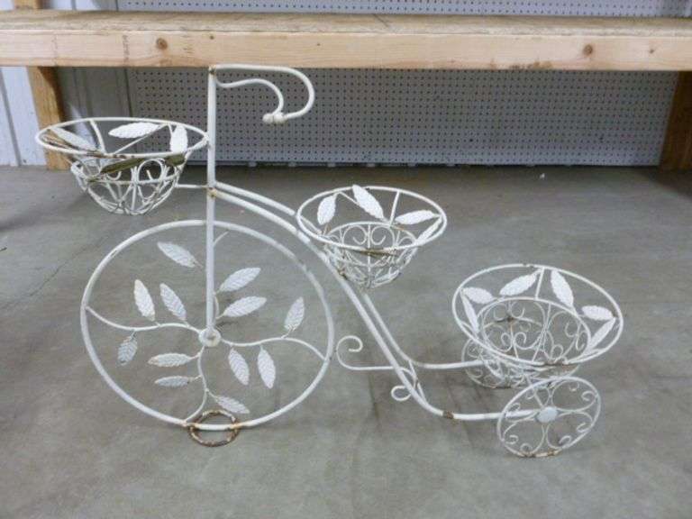Bike Themed Rod Iron / Metal Planter Stand - 10" x 30" x 23" H