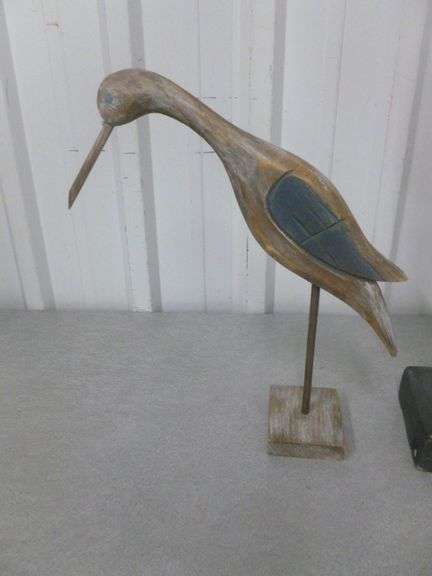 (2) Heron Themed Mantle Decorations - 14" & 26" H