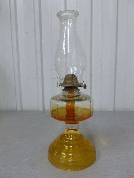 Vintage R&A Risdan Oil Lamp With Chimney - 18.5" H