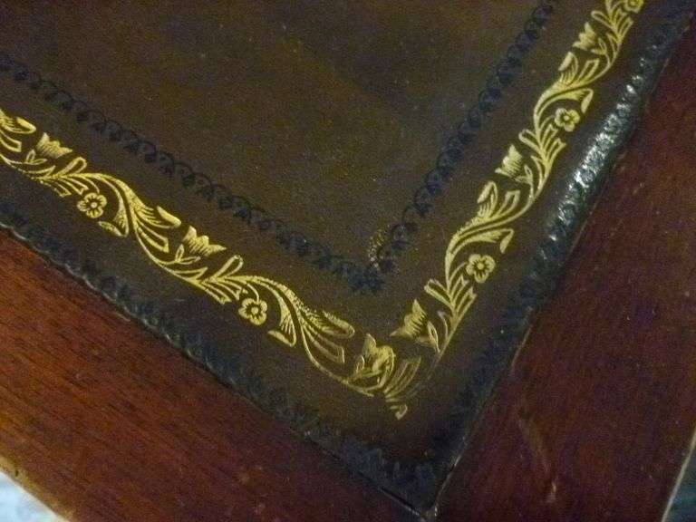 (2) Nice MCM Leather Top Wooden End Tables