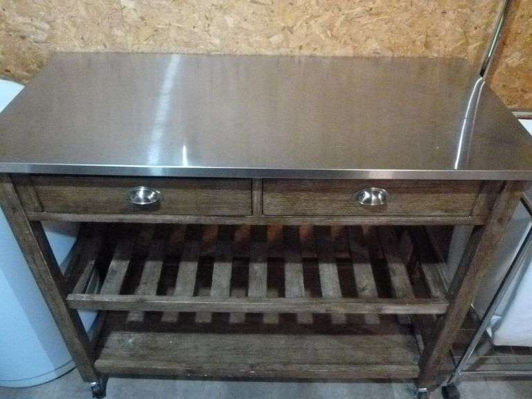 Nice Portable Laundry Room Work Table / with Stainless Top