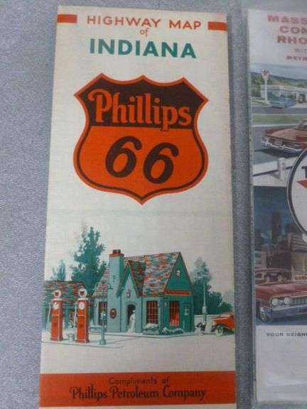 Group Of (8) Vintage Oil Company Road Maps