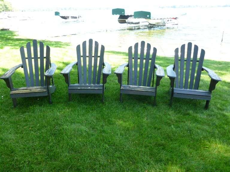 (4) Heavy Duty Wooden Adirondack Chairs