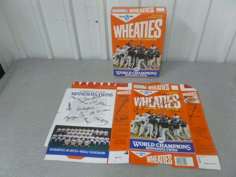 (2) Collectible Wheaties - Minnesota Twins 1987 World Series Boxes - Includes Authentic Autographed
