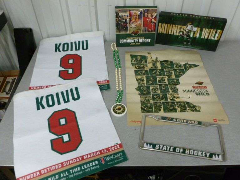 Group Of Minnesota Wild Collectibles / Includes (2) Koivu Retirement Stadium Souvenirs