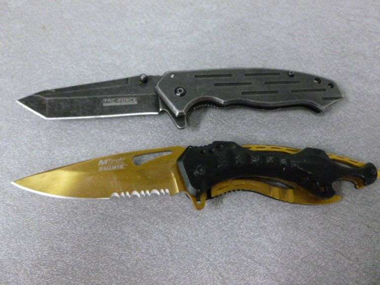 (2) Large Collector Pocket Knives - MTech USA Ballistic / Tac Force - 8" L