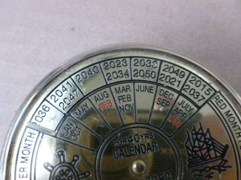 40 Year Brass Wheel Calendar 2014-2053