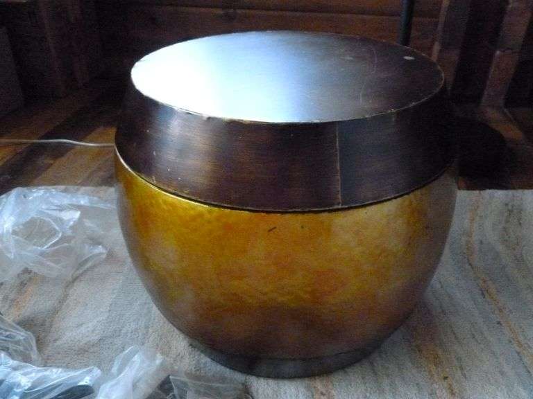 Fashioned Metal End Table with Storage