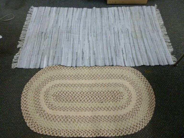 Large Rag Rug / Nice Hand Woven Rug