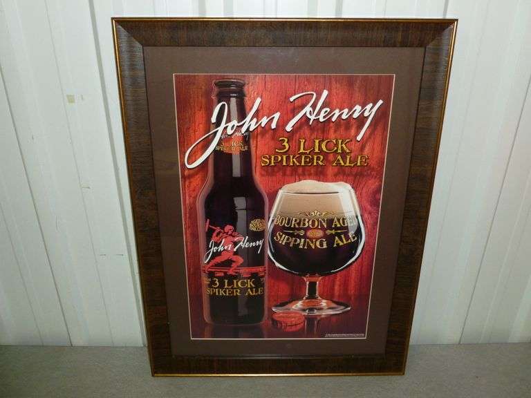 Cold Spring Brewing Co. - John Henry Framed & Matted Beer Sign - 18.5" x 24.5"