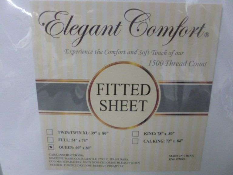 New Elegant Comfort - Queen Fitted Sheet - White 1500 Thread