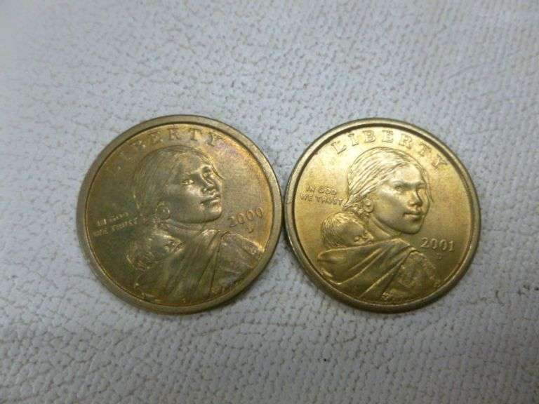 (2) Dollar Coins - 2000 D & 2001 D