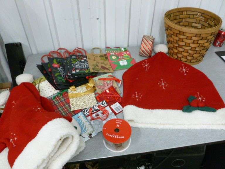 Group Of Christmas Decor / St. Nick Sacks / Gift Bags