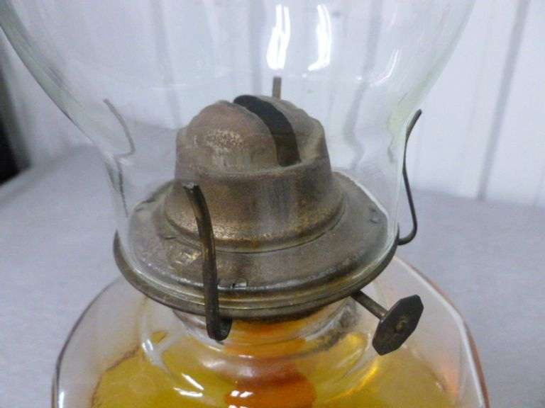 Vintage R&A Risdan Oil Lamp With Chimney - 18.5" H