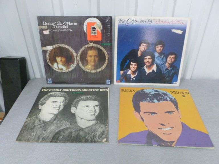 (4) Collector LP Record Albums - Don & Marie Osmond / Everly Brothers Double / Ricky Nelson Double