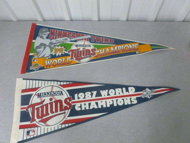 Collectible Minnesota Twins 1987 & 1991 World Series Pennants