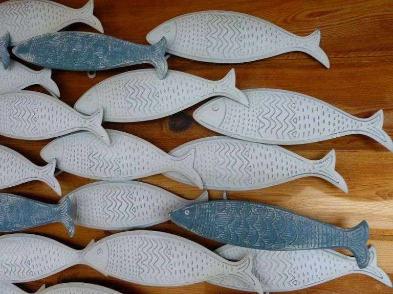 Large Fish Themed Metal Art Wall Decoration