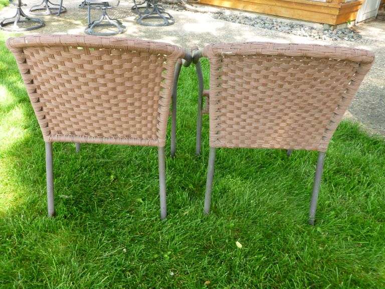 (2) Metal Framed Patio Chairs